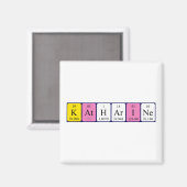 Aimant de nom de table périodique Katharine (Recto/Verso)