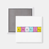 Aimant de nom de table périodique Katherina (Recto/Verso)