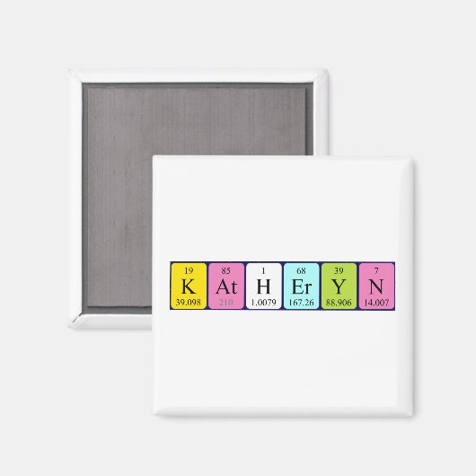 Aimant de nom de table périodique Katheryn (Recto/Verso)