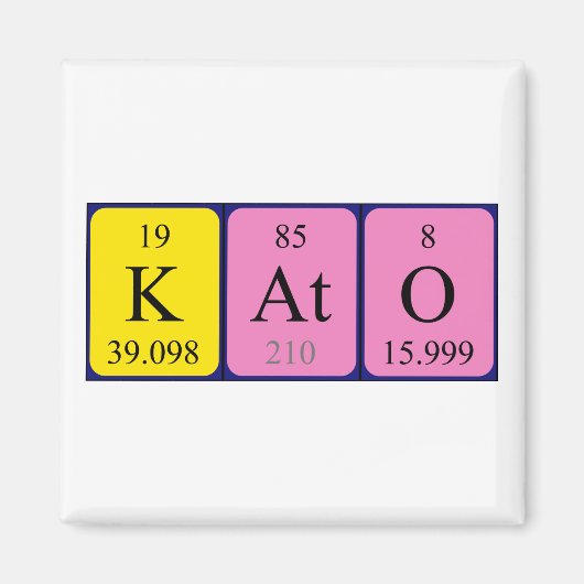 Aimant de nom de table périodique Kato (Devant)