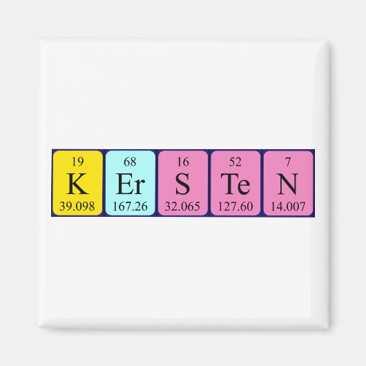 aimant de nom de table périodique Kersten (Devant)
