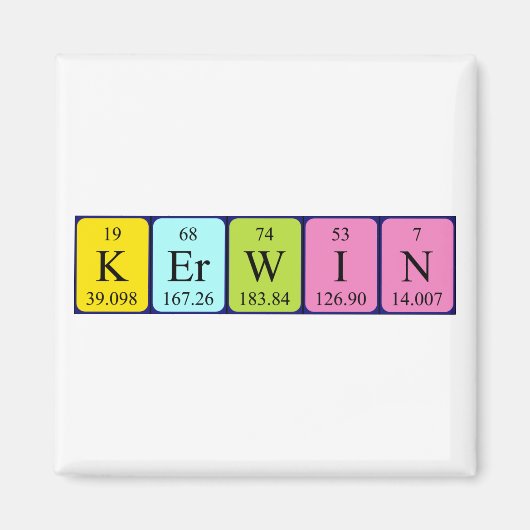 aimant de nom de table périodique Kerwin (Devant)