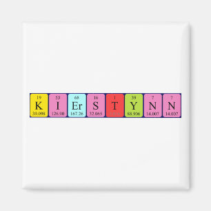 Aimant de nom de table périodique Kierstynn