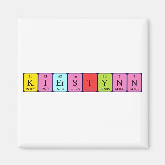 Aimant de nom de table périodique Kierstynn (Devant)