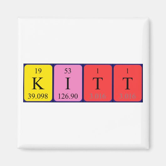 aimant de nom de table périodique Kitt (Devant)