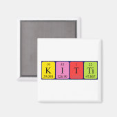 aimant de nom de table périodique Kitti (Recto/Verso)