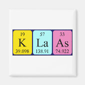 Aimant de nom de table périodique Klaas (Devant)