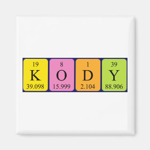 aimant de nom de table périodique Kody