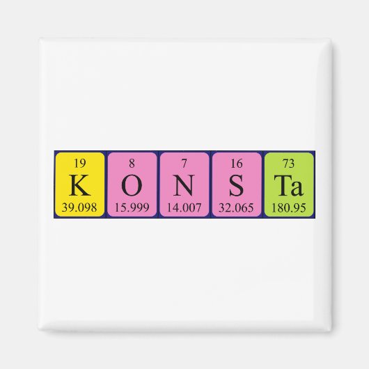 Aimant de nom de table périodique Konsta (Devant)
