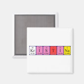 Aimant de nom de table périodique Kristina (Recto/Verso)