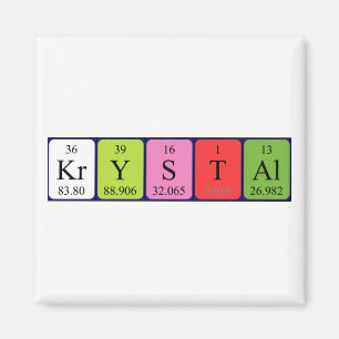 Aimant de nom de table périodique Krystal