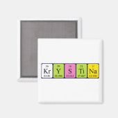 Aimant de nom de table périodique Krystina (Recto/Verso)