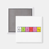Aimant de nom de table périodique Krystina (Recto/Verso)
