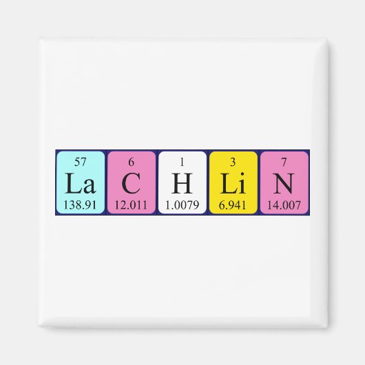 aimant de nom de table périodique Lachlin (Devant)