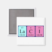 aimant de nom de table périodique Laci (Recto/Verso)