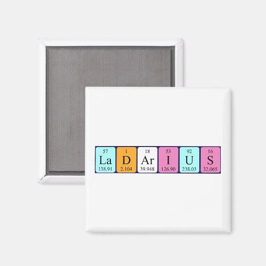 aimant de nom de table périodique Ladarius (Recto/Verso)