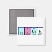 Aimant de nom de table périodique Lailah (Recto/Verso)