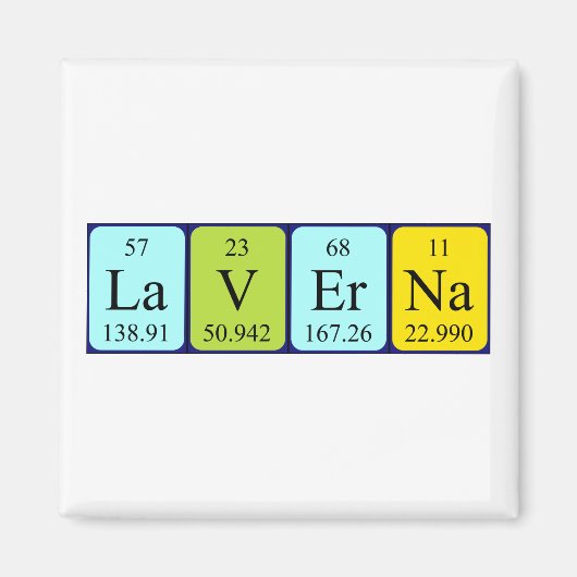 Aimant de nom de table périodique Laverna (Devant)