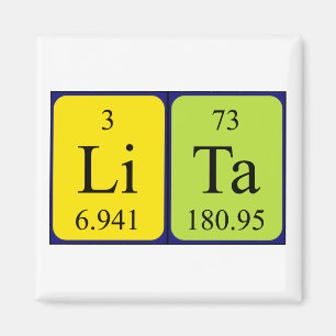 aimant de nom de table périodique Lita
