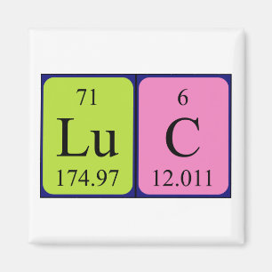 Aimant de nom de table périodique Luc