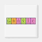 aimant de nom de table périodique Ludovic (Devant)