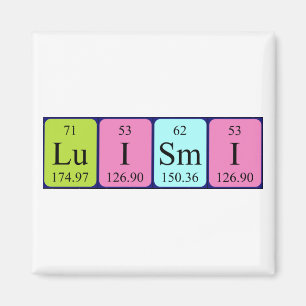 Aimant de nom de table périodique Luismi