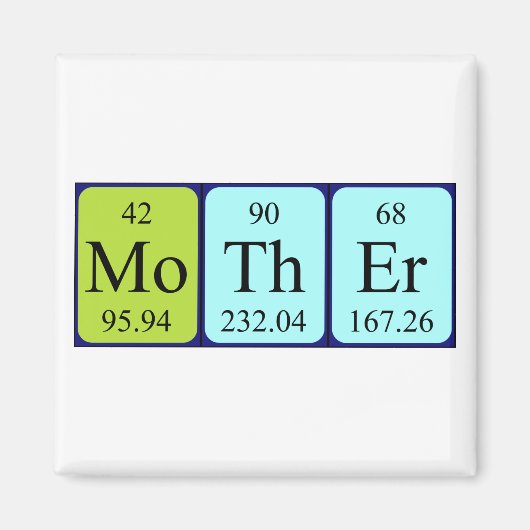 Aimant de nom de table périodique mère (Devant)