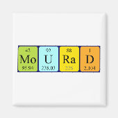 aimant de nom de table périodique Mourad (Devant)