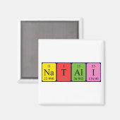 Aimant de nom de table périodique Natali (Recto/Verso)