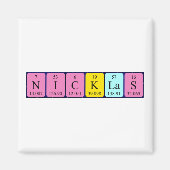 Aimant de nom de table périodique Nicklas (Devant)