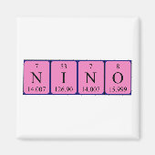 Aimant de nom de table périodique Nino (Devant)
