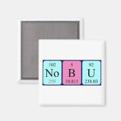 Aimant de nom de table périodique Nobu (Recto/Verso)