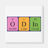 Aimant de nom de table périodique Odin (Devant)