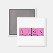 Aimant de nom de table périodique Oisin (Recto/Verso)