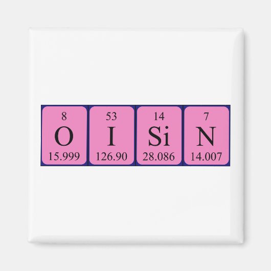 Aimant de nom de table périodique Oisin (Devant)