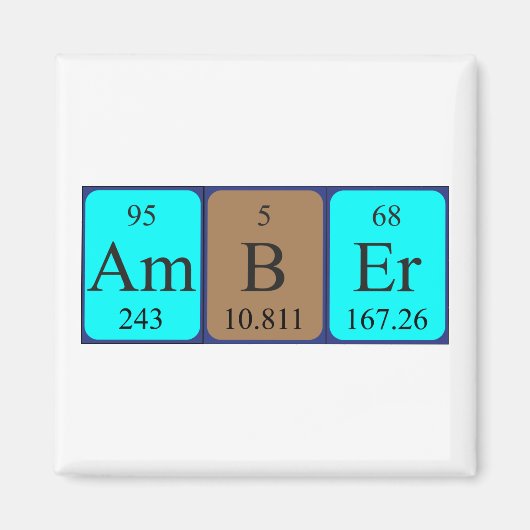 Aimant de nom de table périodique orange (Devant)