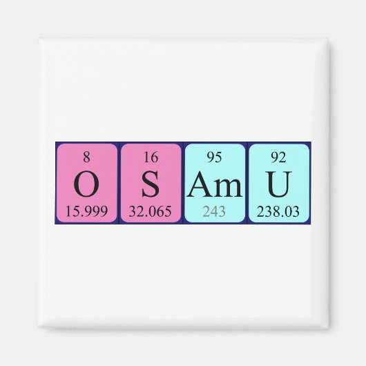 aimant de nom de table périodique Osamu (Devant)