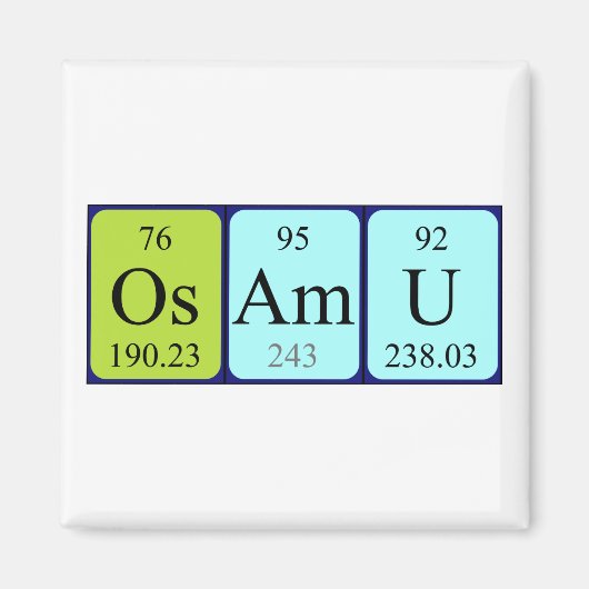 aimant de nom de table périodique Osamu (Devant)