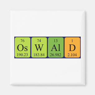 Aimant de nom de table périodique Oswald