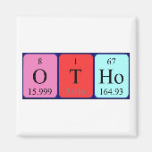 Aimant de nom de table périodique Otho (Devant)