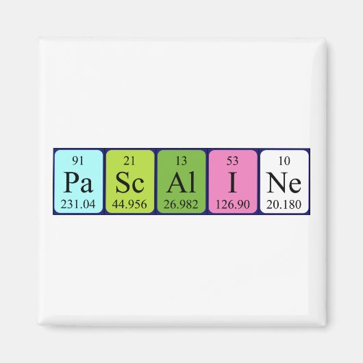 Aimant de nom de table périodique pascaline (Devant)