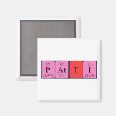 Aimant de nom de table périodique Patti (Recto/Verso)