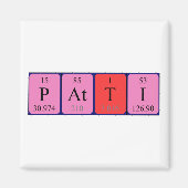 Aimant de nom de table périodique Patti (Devant)