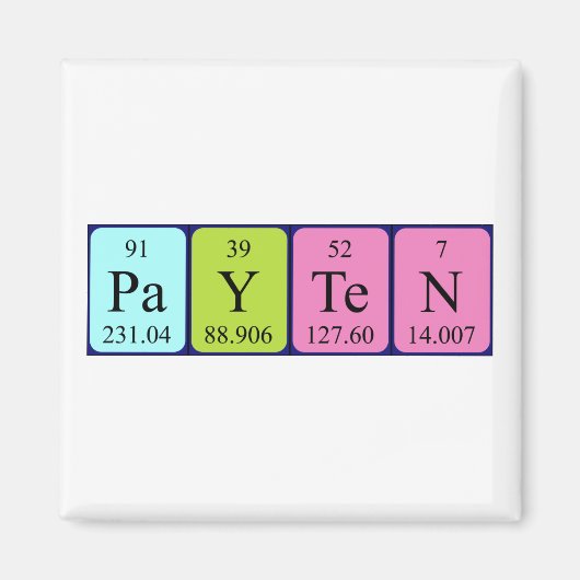 Aimant de nom de table périodique Payez (Devant)