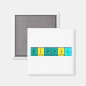 aimant de nom de table périodique Pippino (Recto/Verso)