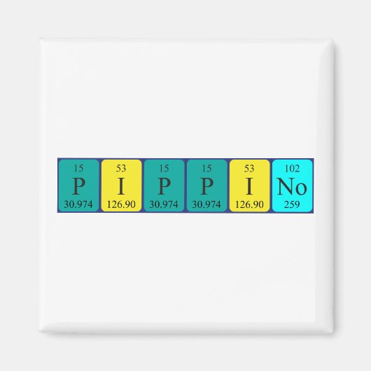 aimant de nom de table périodique Pippino (Devant)