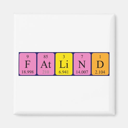 Aimant de nom de table périodique plat (Devant)