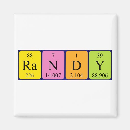 Aimant de nom de table périodique Randy (Devant)