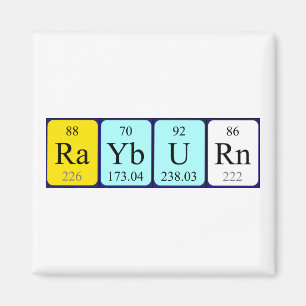 Aimant de nom de table périodique Rayburn