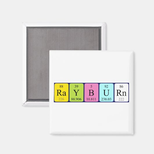 Aimant de nom de table périodique Rayburn (Recto/Verso)